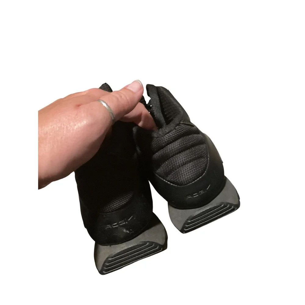 Kids Black Leather Ankle Boots Lug Sole Lace Up Casual Shoes 6‎ Y